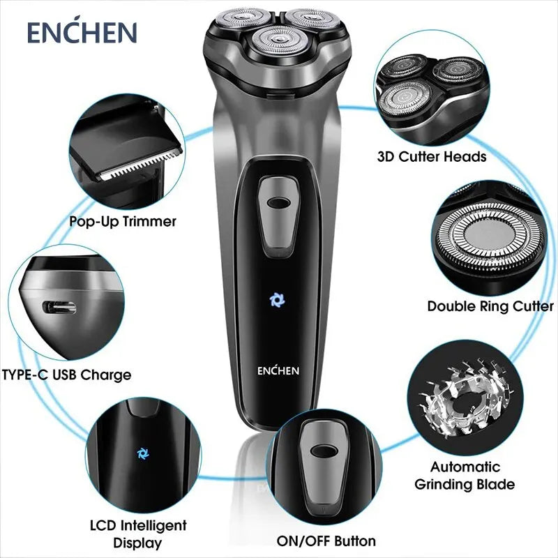 Blackstone Rotary Electric Shaver for Men, 3D Floating Blade, Washable, Type-C, USB Rechargeable, Shaving Machine